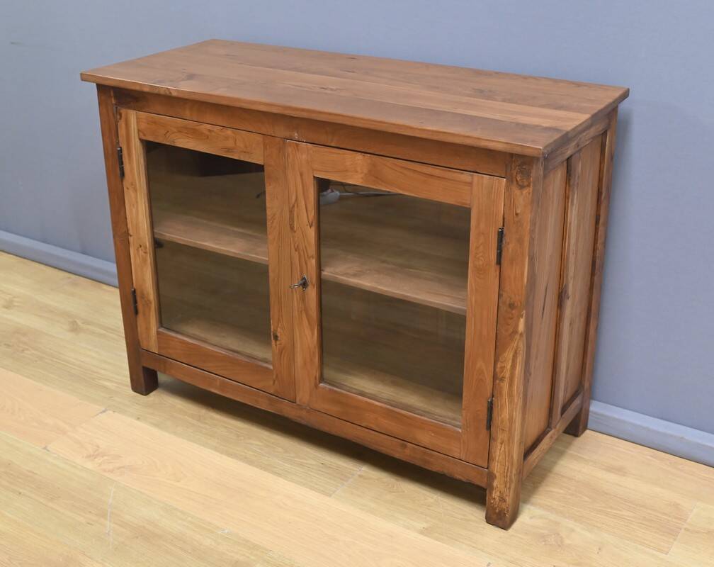 Vitrine en Teck massif, Inde – Début XXe