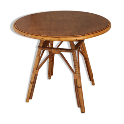 Table basse rotin ronde tripode 535mm