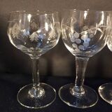 6 verres à porto ciselés