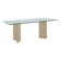 Mid‑Century Italian Dining Table with Glass Top and Travertine Base, 1970s