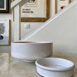 White ceramic pot and saucer ⌀ 20 cm