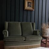 Green velvet sofa
