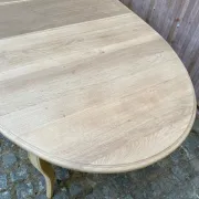 Louis XV oval extendable dining table stripped in solid oak 260cm 1970