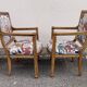 Set of four reupholstered Directoire period armchairs.