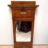 Biedermeier Cherry Wall Mirror with Brass Decor, South Germany, 1820s
