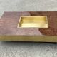 Willy Rizzo coffee table in walnut burl and brass 1970