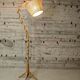 Lampadaire vintage en rotin