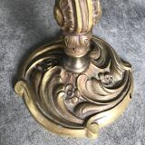 Old gilded bronze lamp base with Louis XV style rocaille decoration