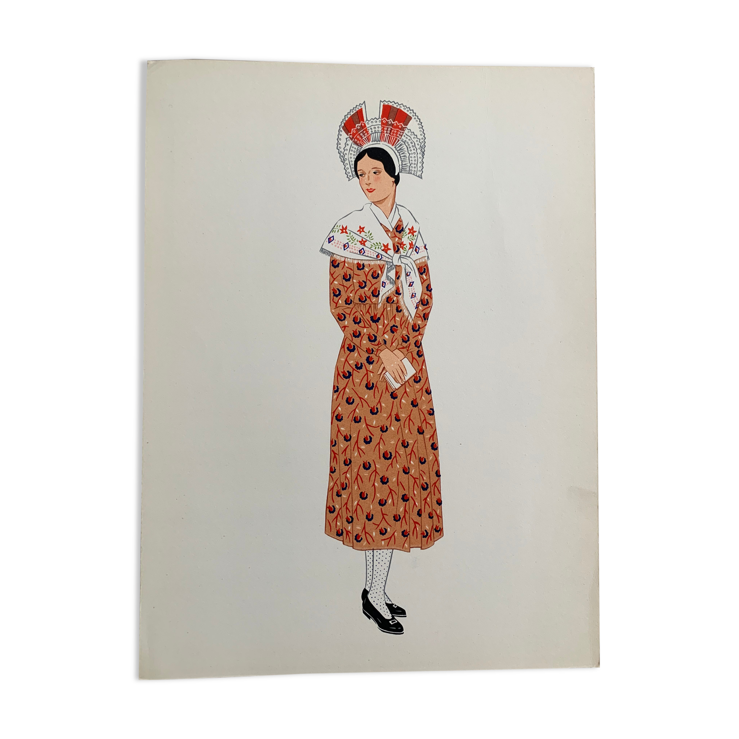 Lithographie costumes nationaux - Champagne