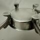 Reed - barton art deco glass-cut silver metal candlestick