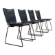 Chaises empilables en cuir par Toyoda Hiroyuki pour ICF années 1980, lot de 4