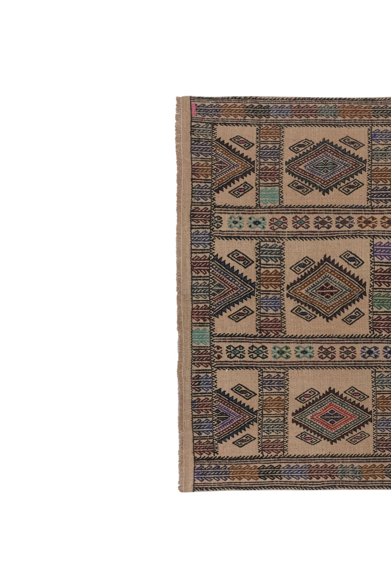 Tapis vintage turc de oushak tissé à la main 151x221 cm