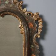 Antique lacquered wooden mirror, Italy, late 19th century.