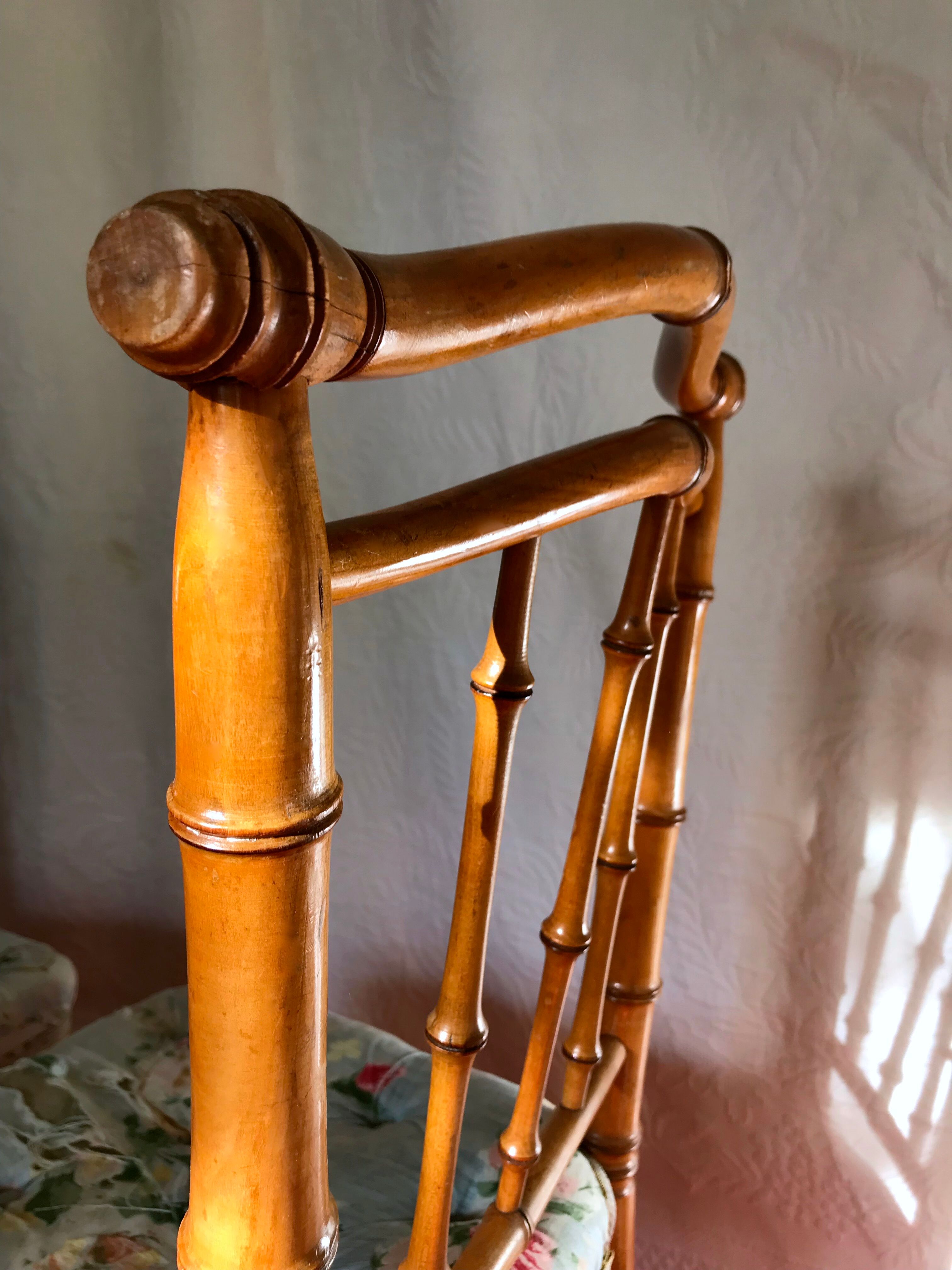 Pair of chairs bamboo collection Napoleon III