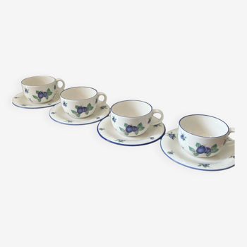 Doulton porcelain Blueberry tea cups