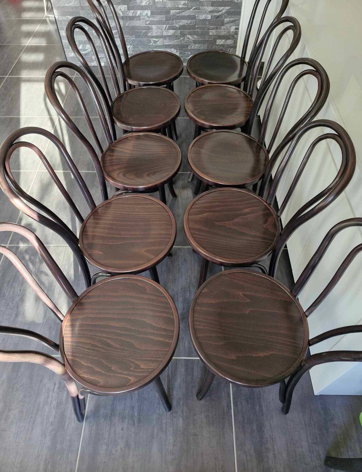 Series of 10 bistro chairs