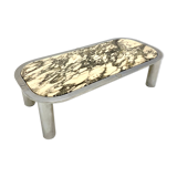 Table low marble and chrome 1970s