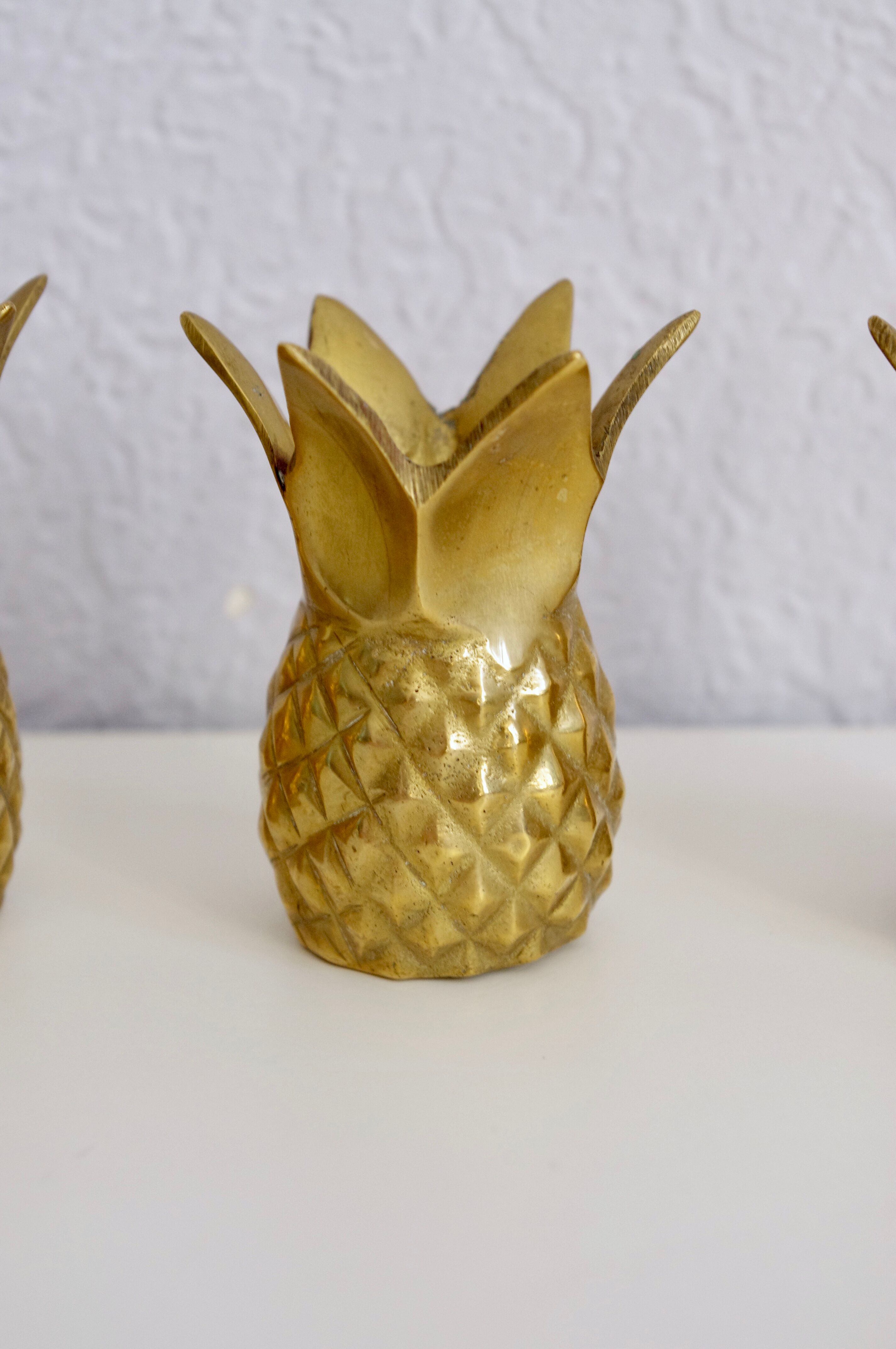 Pineapple brass candlesticks