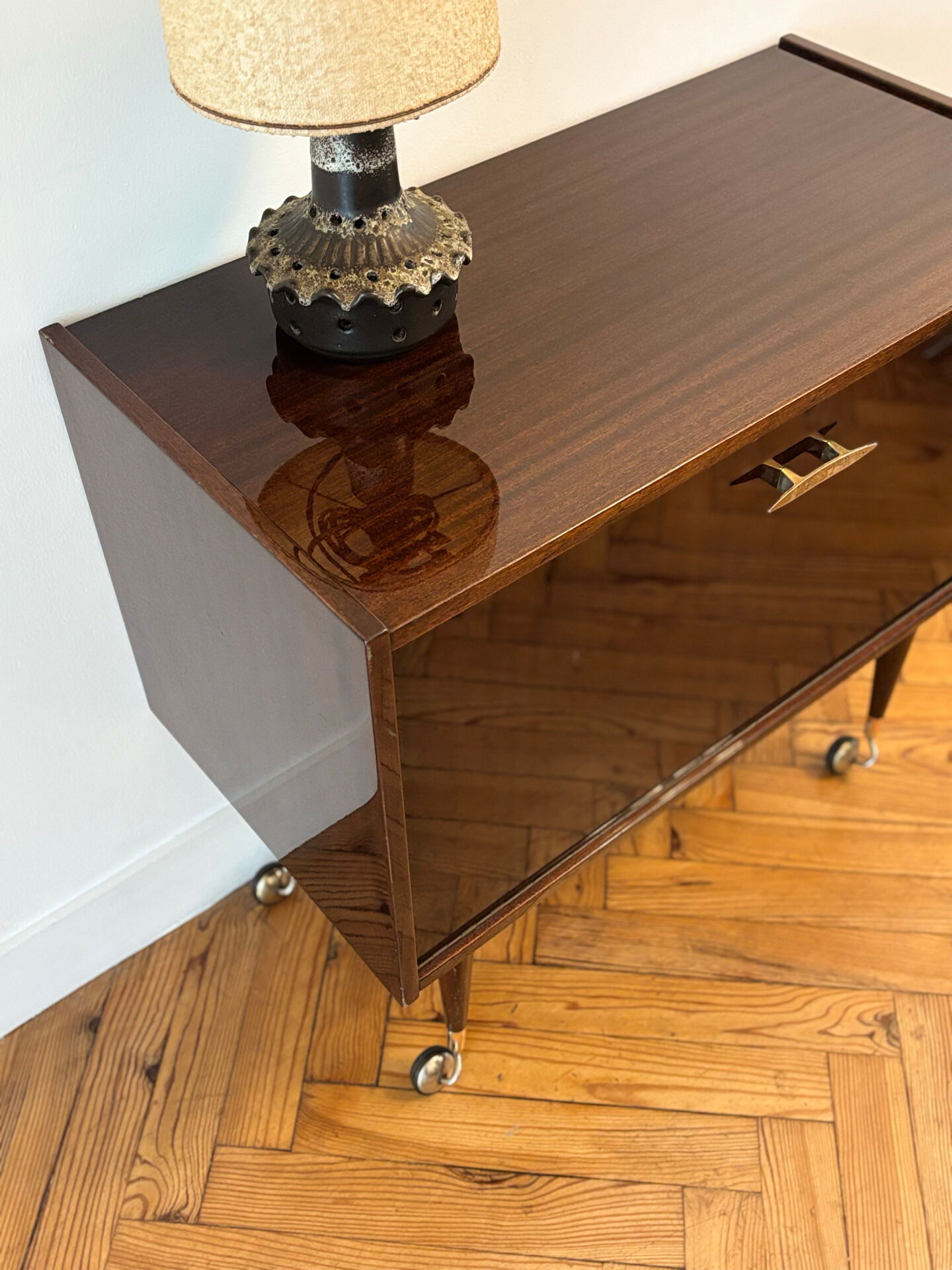 1960s bar cabinet on wheels