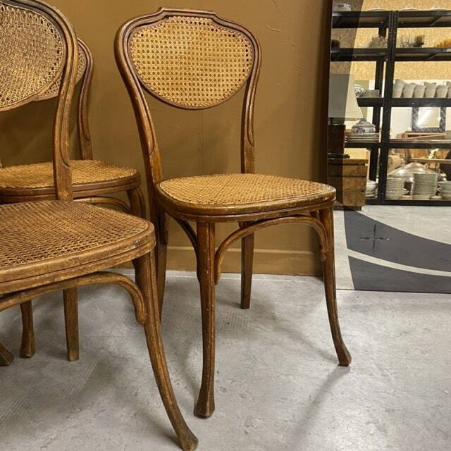 5 vintage J&J Kohn wooden and cane chairs