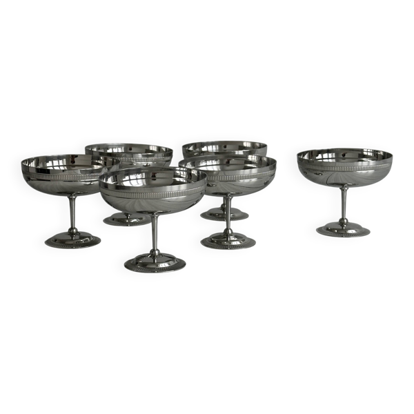 Lot de 6 coupelles en métal brillant