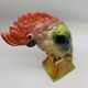 Large Cockatoo Saint-Clément France Hand-Painted Ceramic Tropical Bird