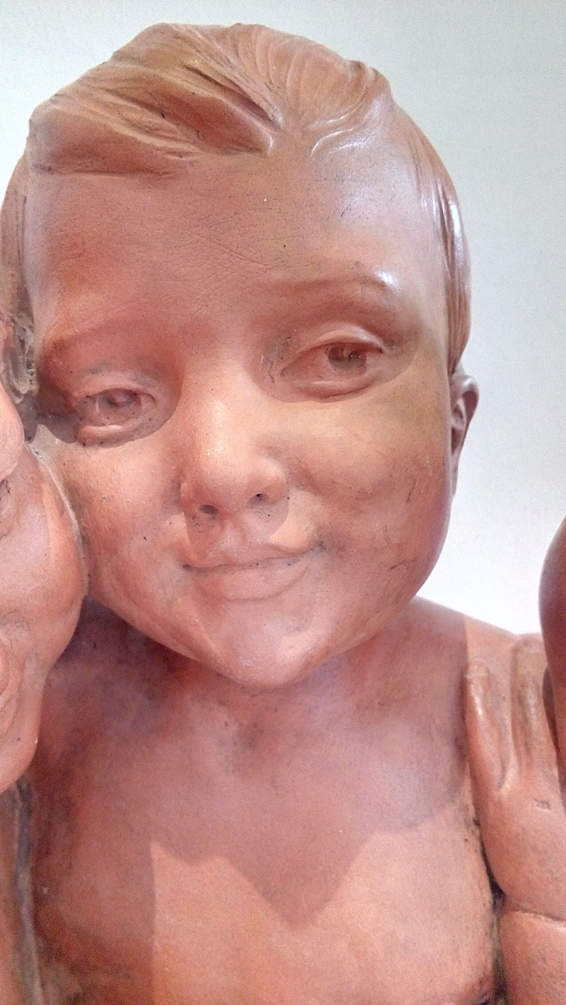 Bust trio of children terracotta of Sorgel