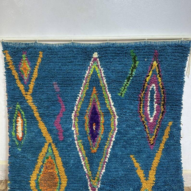 Teal blue Moroccan rug 150/250cm