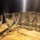 12 small twisted bistro glasses, 19th century