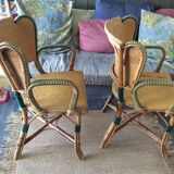 Paire de fauteuils en rotin