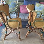 Paire de fauteuils en rotin
