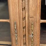 Renovated Parisian Art Deco display case in solid raw oak 112cm