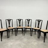 Set of 6 dining chairs no.319 by J&J Kohn