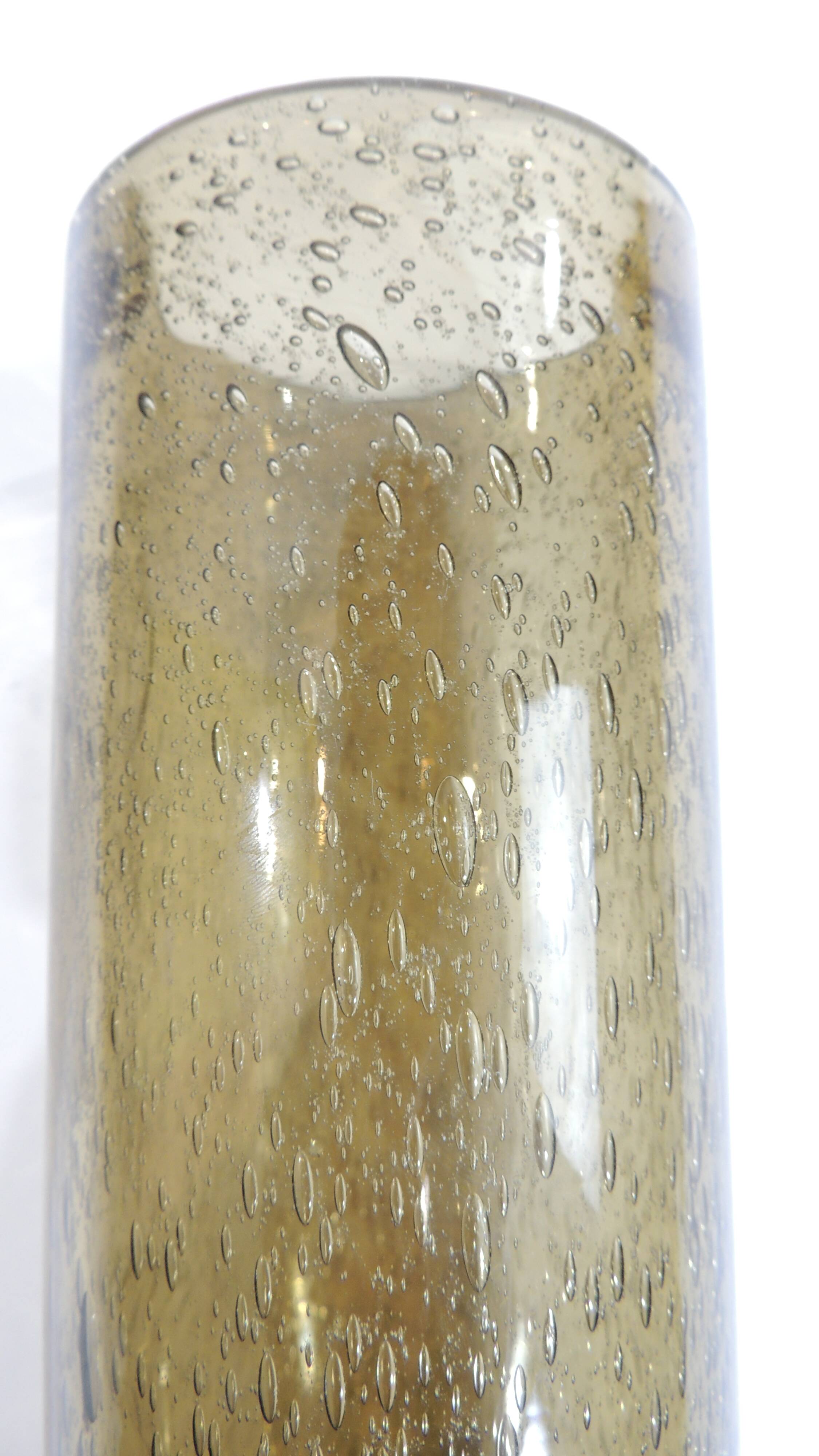 Vintage Bandor bubble vase – amber blown glass – 1960s design – decoration