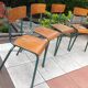 Suite of four school chairs 50/60 years