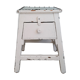 Tabouret de cireur en bois avec tiroir, 1950