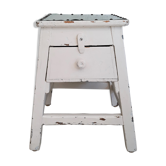 Tabouret de cireur en bois avec tiroir, 1950
