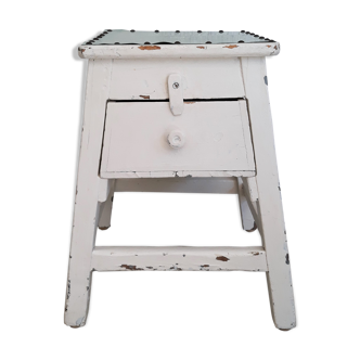 Wooden waxer's stool with drawer