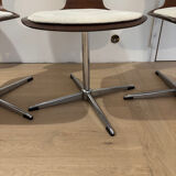 Lot of 4 vintage swivel chairs in the style of Arne Jacobsen, Scandinavian.