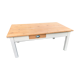 Table basse de ferme campagne bois brut blanc