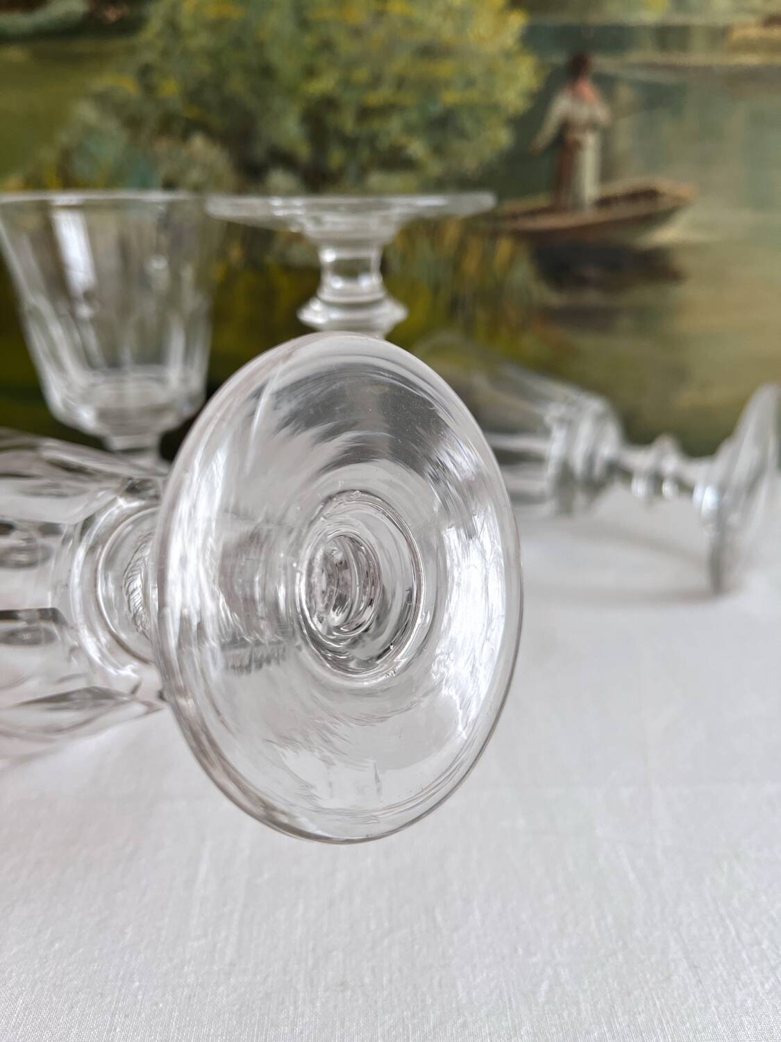 4 antique crystal wine glasses Caton Saint Louis Baccarat