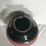 Ball old ART DECO enameled ceramic vase black & red Vintage