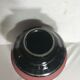 Ball old ART DECO enameled ceramic vase black & red Vintage