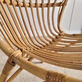 Fauteuil en rotin vintage