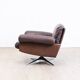 Brown leather swivel armchair by De Sede, model DS 31, 1960s, wine.