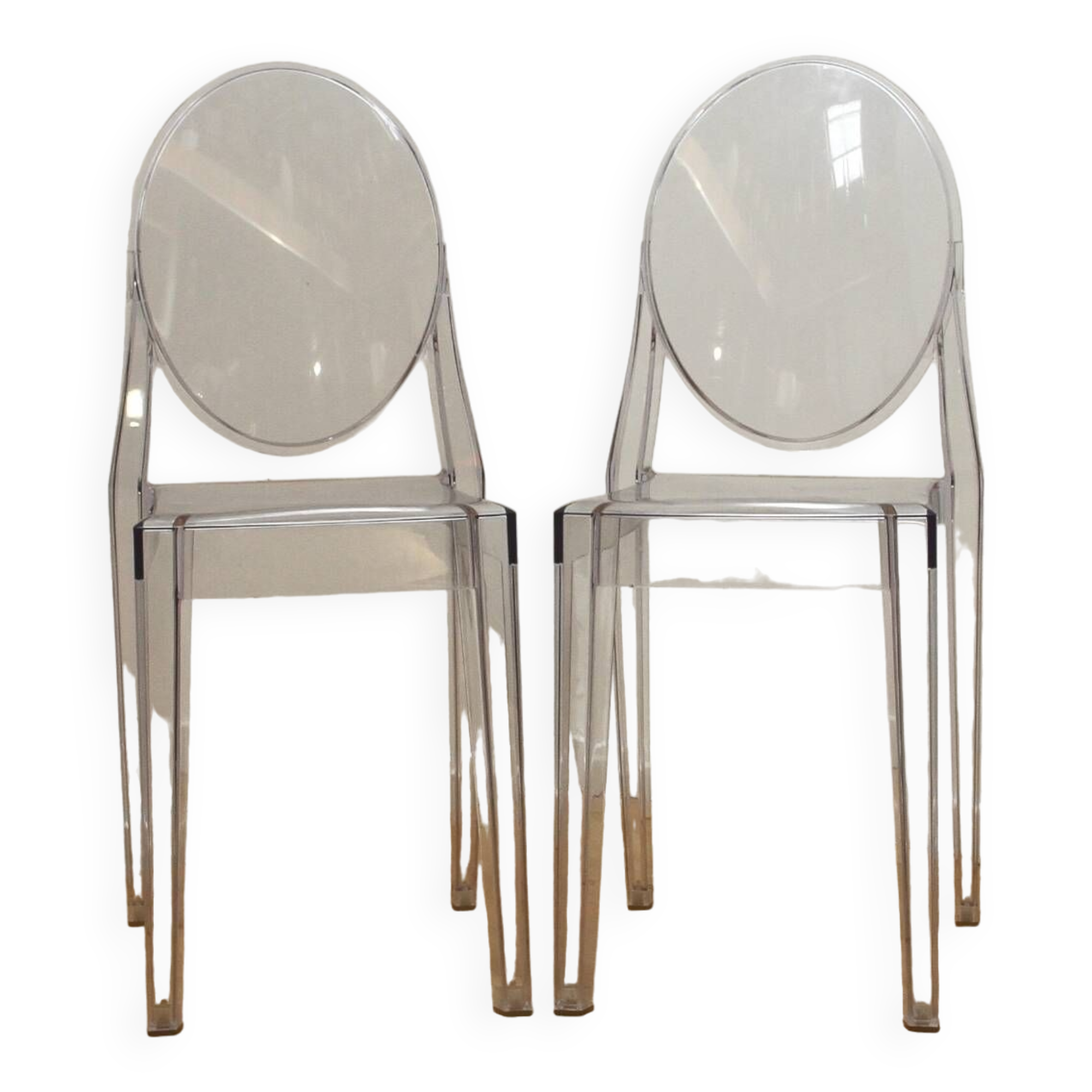 Pair of Victoria Ghost chairs, Philippe Starck
