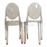Pair of Victoria Ghost chairs, Philippe Starck