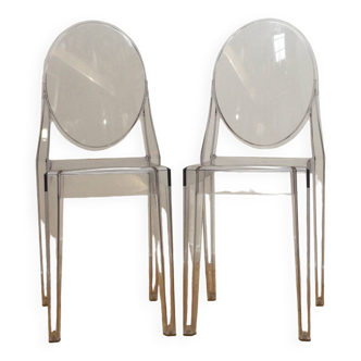 Pair of Victoria Ghost chairs, Philippe Starck