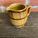 Old pichet terre de feu beige stoneware barrel shape