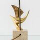 Pair of Philippe Jean Sculptural Brass Bird Table Lamps, Signed Limited Editions